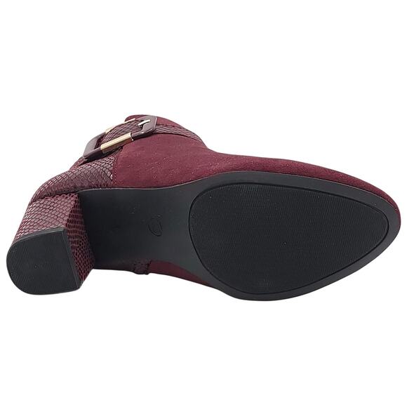 Karen Scott Women Ivyy Block Heel Ankle Bootie Size US 5.5M Wine Red Snake Print - Picture 6 of 6